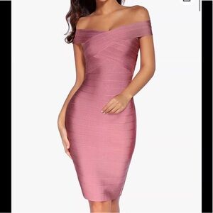 Adyce Chic Strapless Pink Bandage Dress